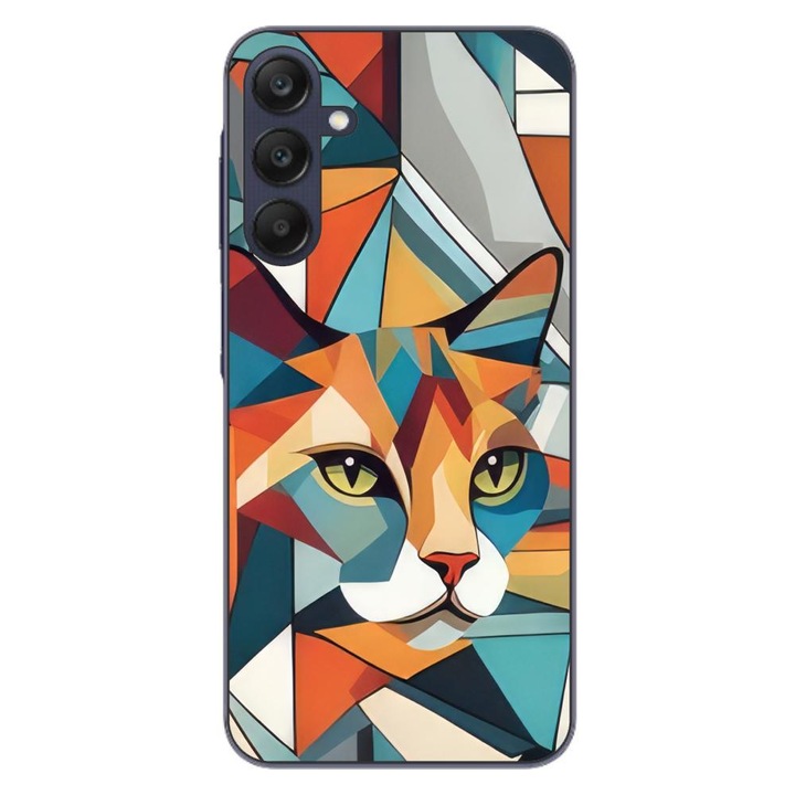 Кейс съвместим с Samsung Galaxy A25 5G Silicon Gel Tpu Модел Cubic Cat Арт