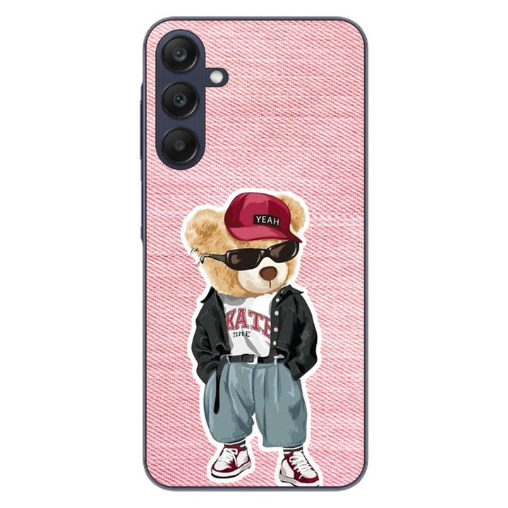 Husa compatibila cu Samsung Galaxy A25 5G Silicon Gel Tpu Model Pink Jeans Bear