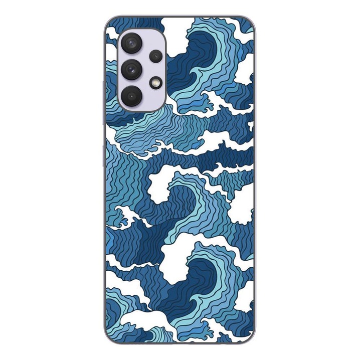 A tok kompatibilis a Samsung Galaxy A32 4G Silicon Gel Tpu Model Crazy Waves modellel