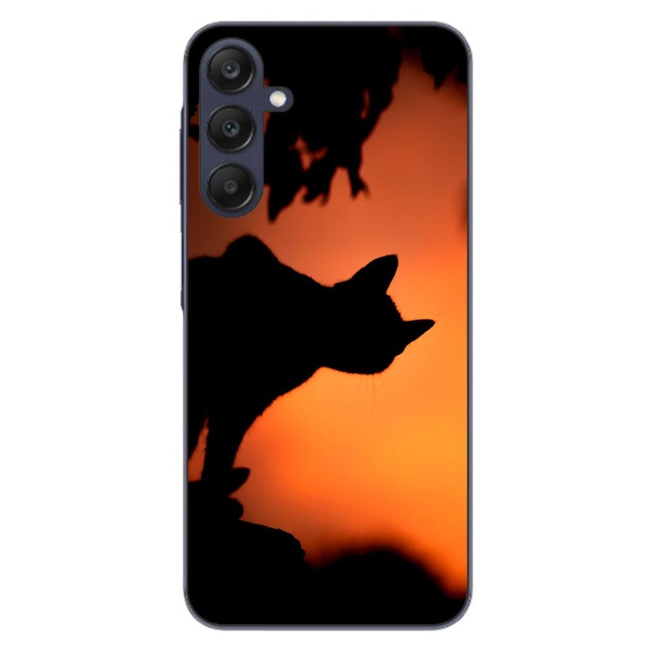 Husa compatibila cu Samsung Galaxy A25 5G Silicon Gel Tpu Model Halloween Pisica Neagra