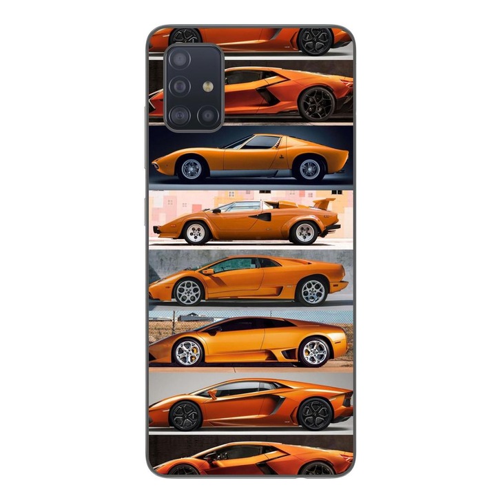 Кейс, съвместим с Samsung Galaxy A51 Silicone Gel Tpu Модел автомобили Lamborghini