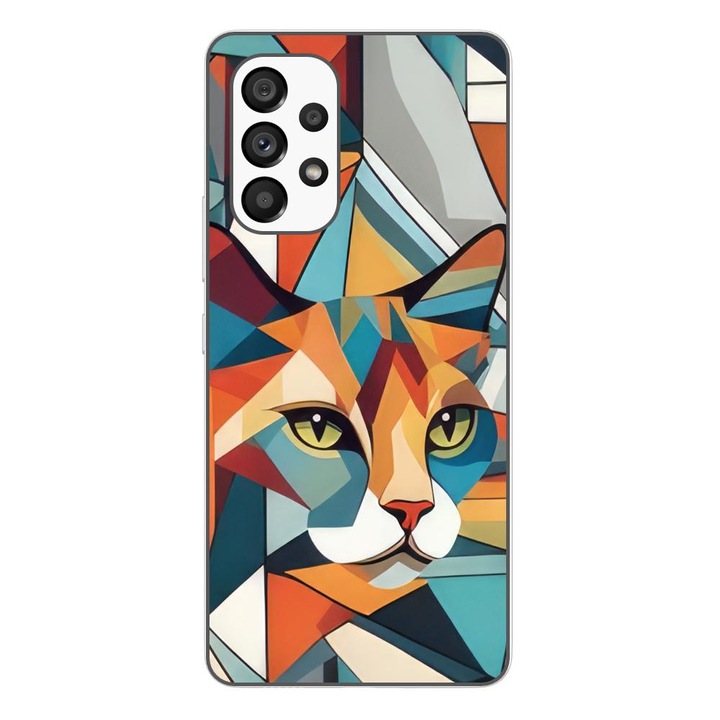 Кейс съвместим с Samsung Galaxy A53 5G Silicon Gel Tpu Модел Cubic Cat Арт