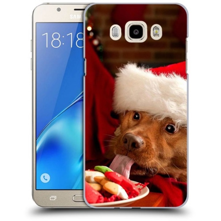 Husa compatibila cu Samsung Galaxy J7 2016 J710 Silicon Gel Tpu Model Dog Eating Cookies