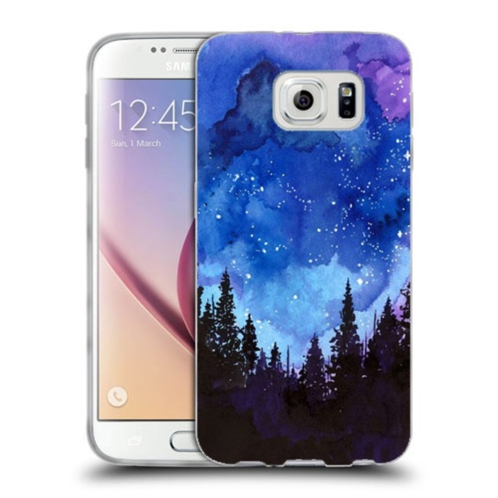 Husa compatibila cu Samsung Galaxy S6 G920 Silicon Gel Tpu Model Night Forest
