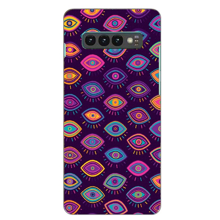 Кейс, съвместим със силиконов гел Tpu модел Samsung Galaxy S10 Plus Tribal Eyes