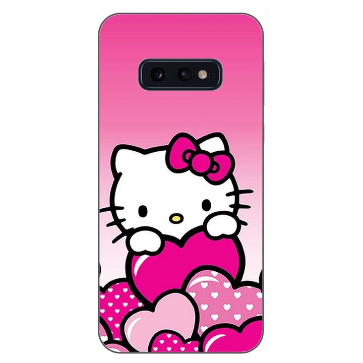 Husa compatibila cu Samsung Galaxy S10e Silicon Gel Tpu Model Hello Kitty Pink Hearts