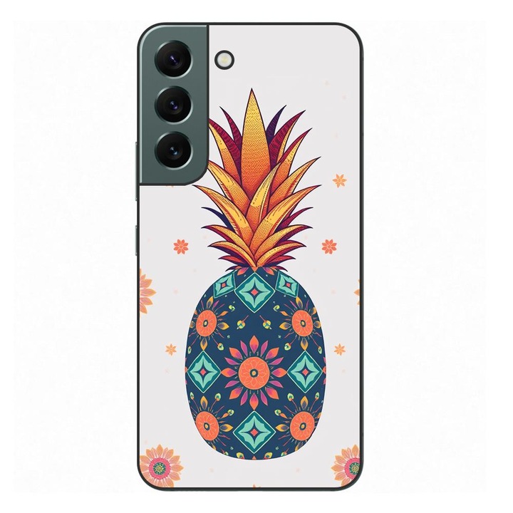 Husa compatibila cu Samsung Galaxy S22+ Plus Silicon Gel Tpu Model Floral Pineapple