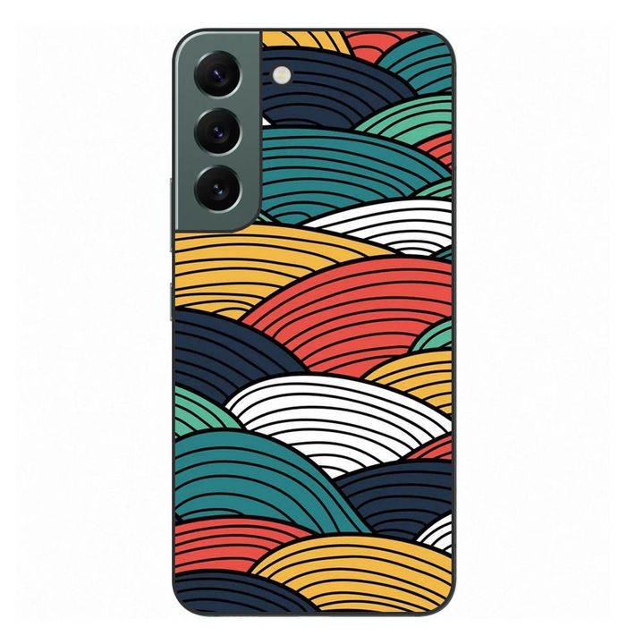 Husa compatibila cu Samsung Galaxy S22+ Plus Silicon Gel Tpu Model Abstract Striped Peaks