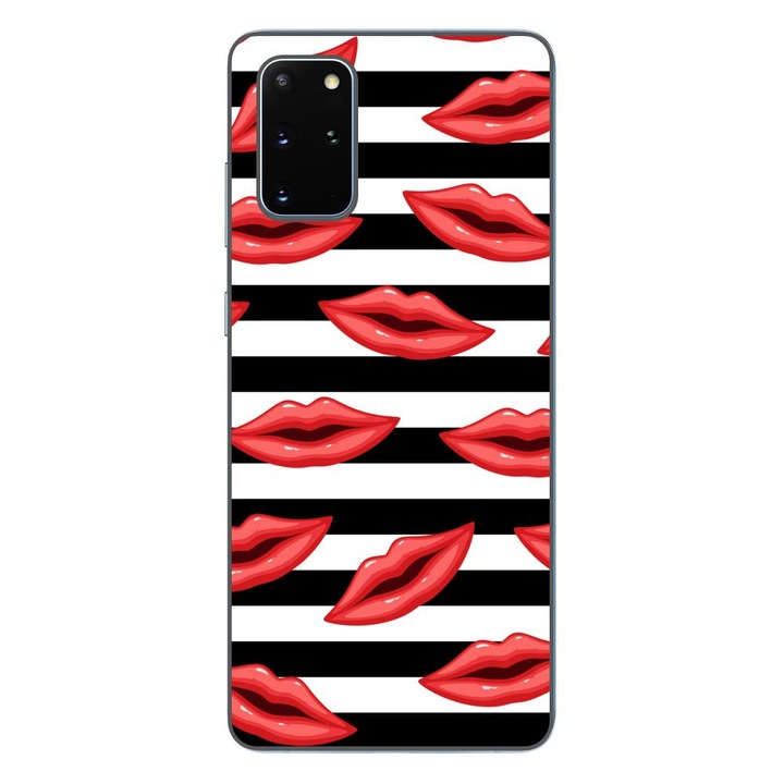 Husa compatibila cu Samsung Galaxy S20+ Plus Silicon Gel Tpu Model Striped Kisses