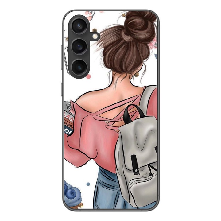 Кейс, съвместим с Samsung Galaxy S23 FE Silicon Gel Tpu Model Girl Fashion School