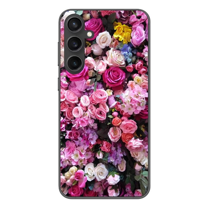 Кейс, съвместим със Samsung Galaxy S23 FE Silicon Gel Tpu Модел Pink Roses
