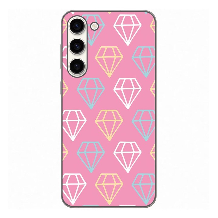 Husa compatibila cu Samsung Galaxy S23 Plus Silicon Gel Tpu Model Diamond Pattern Doodles
