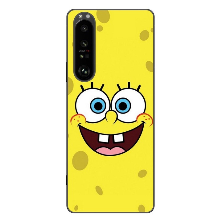 Капак, съвместим със Sony Xperia 1 III Silicon Gel Tpu Модел Spongebob Happy