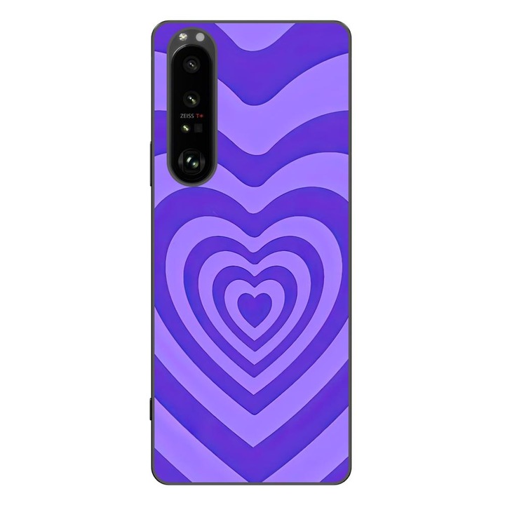 Калъф, съвместим със Sony Xperia 1 III Silicon Gel Tpu Модел Powerpuff Girls Heart Purple