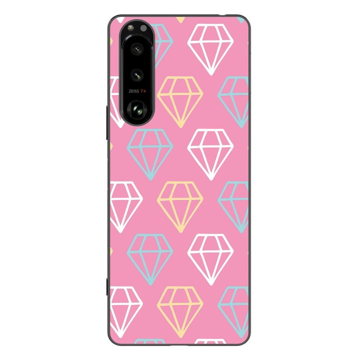 Калъф, съвместим с модел Sony Xperia 5 III Silicon Gel Tpu Diamond Pattern Doodles