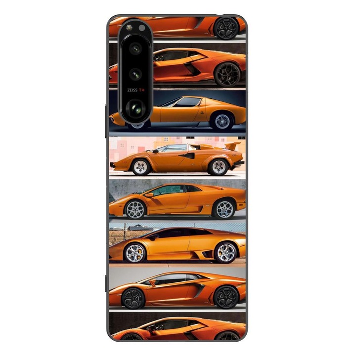 Калъф, съвместим с Sony Xperia 5 III Silicone Gel Tpu Модел автомобили Lamborghini