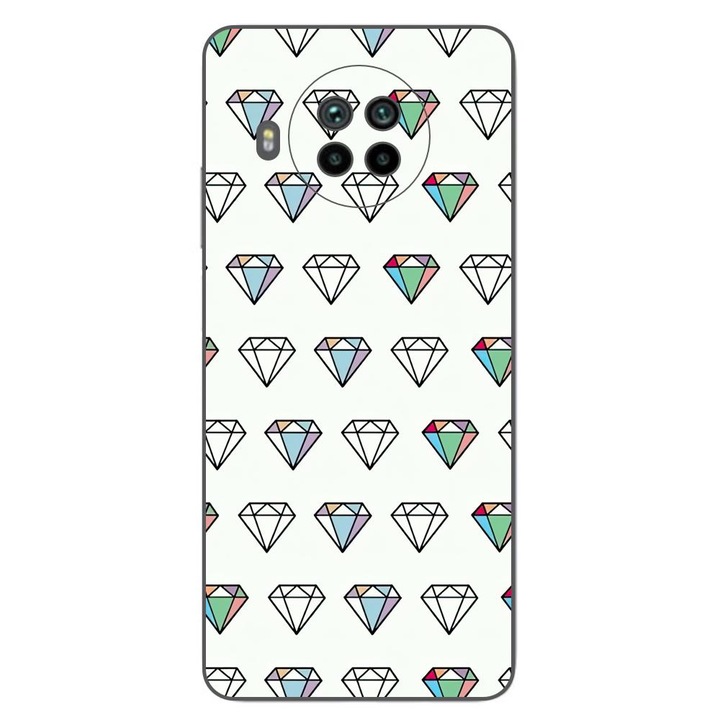 A tok kompatibilis a Xiaomi Mi 10T Lite 5G Silicon Gel Tpu modellel Diamonds Pattern Transparent