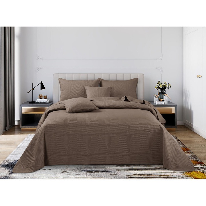 Spod Igly i Nitki takaró, 140x200, világosbarna szín, bársony/bársony