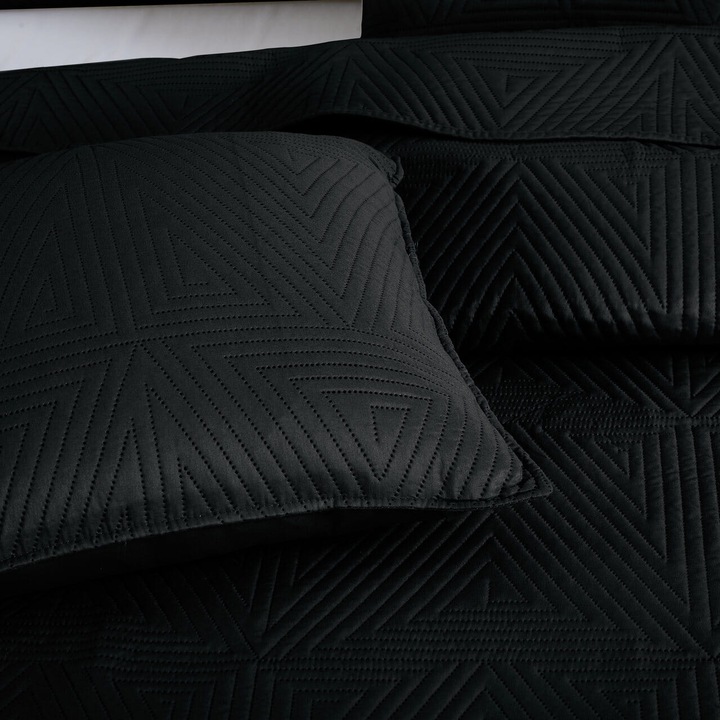 Cuvertura, Spod Igly i Nitki, catifea/velur, 140x200cm, Negru