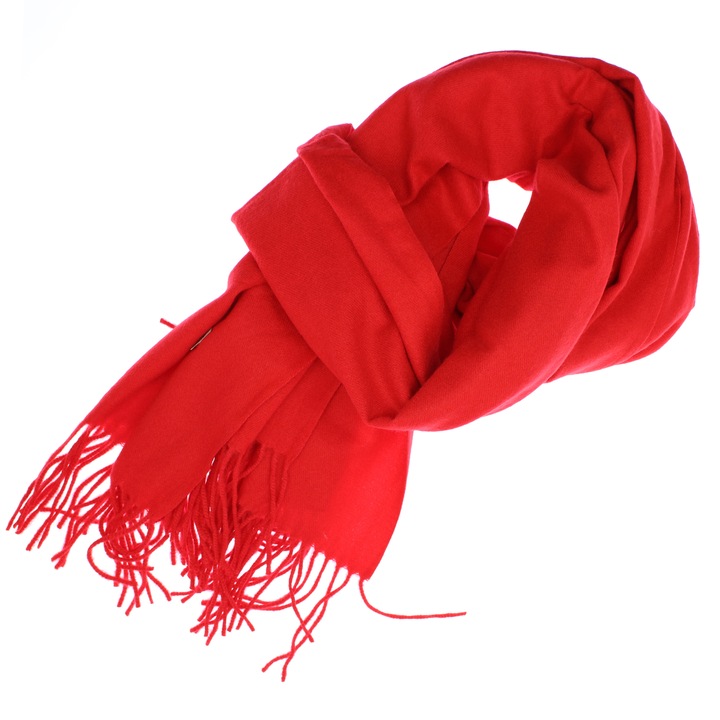 Esarfa, de dama, Buticcochet, Casmir, 70x180 cm, model Uni, Rosu - ES2823