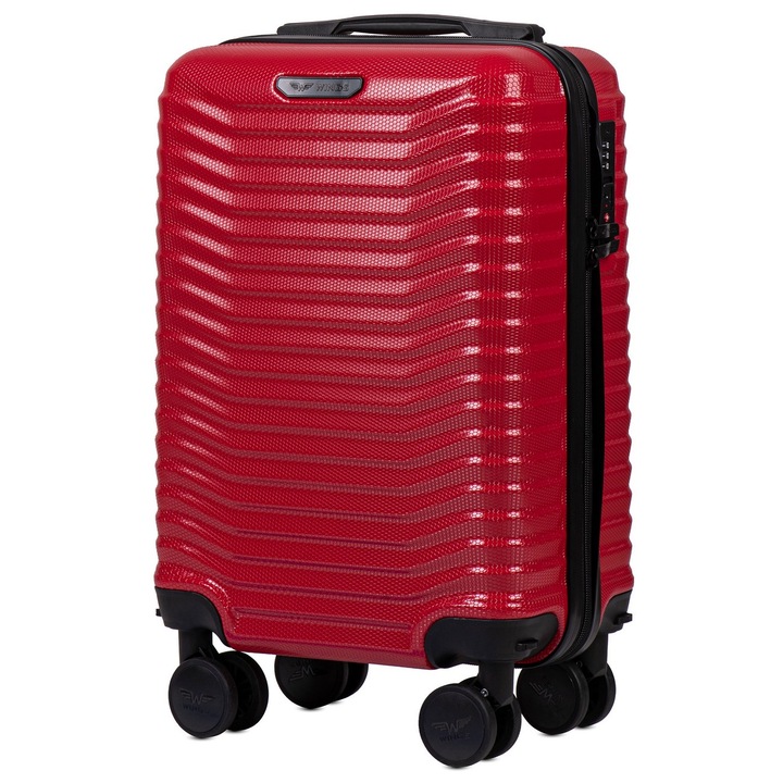 Куфар XS Wings PC140, Тип количка, Поликарбонат, Подвижни колела, TSA комбинация, 51,5 см, Червена