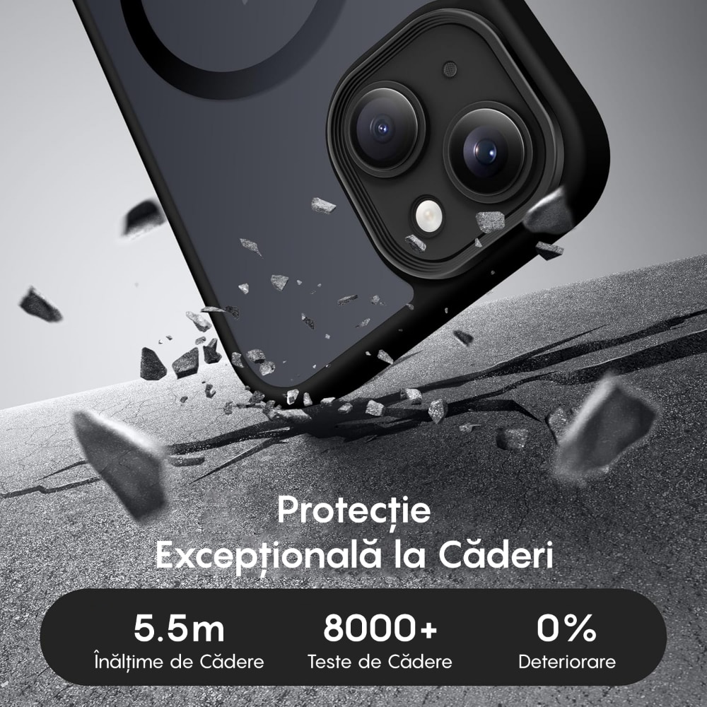 Husa compatibila cu Incarcare Magsafe pentru Apple iPhone 15 Plus, CASEY STUDIOS™, de Protectie, Slim, pentru Incarcare Wireless, Margini Ridicate pentru Protectia Ecranului si a Camerelor, Negru