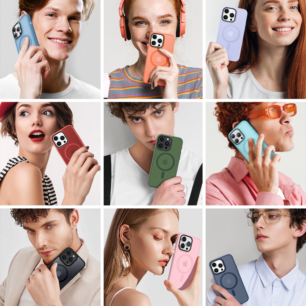 Husa compatibila cu Incarcare Magsafe pentru Apple iPhone 14 Plus, CASEY STUDIOS™, de Protectie, Slim, pentru Incarcare Wireless, Margini Ridicate pentru Protectia Ecranului si a Camerelor, Albastru Inchis