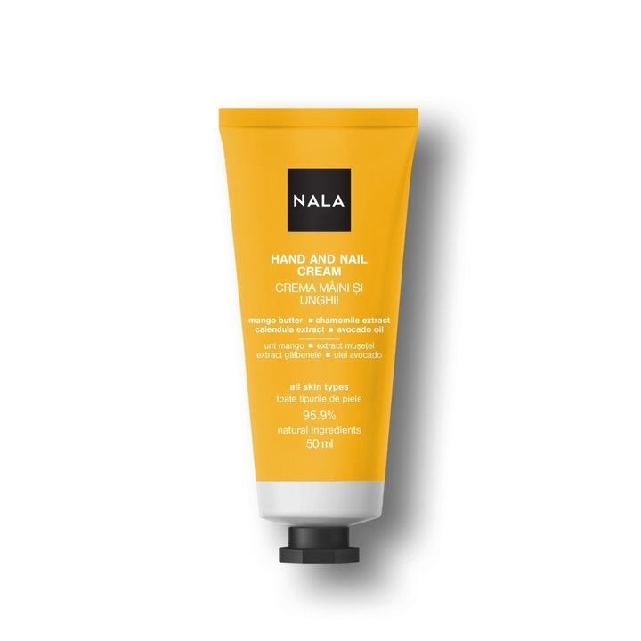 Crema maini si unghii, NALA, musetel, galbenele, unt mango, ulei avocado, 50 ml