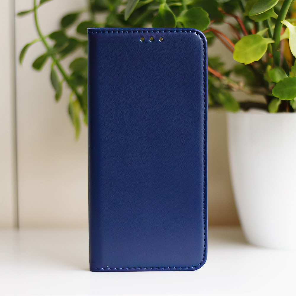 Husa tip carte compatibila cu Xiaomi Redmi A3, GEO Flip Book, inchidere magnetica, buzunar card, premium stand, Albastru Inchis