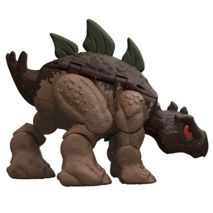 Figurina - Jurassic World: figurina dinosaur transformabil - Carnotaurus si Stegosaurus ( maro-verde)