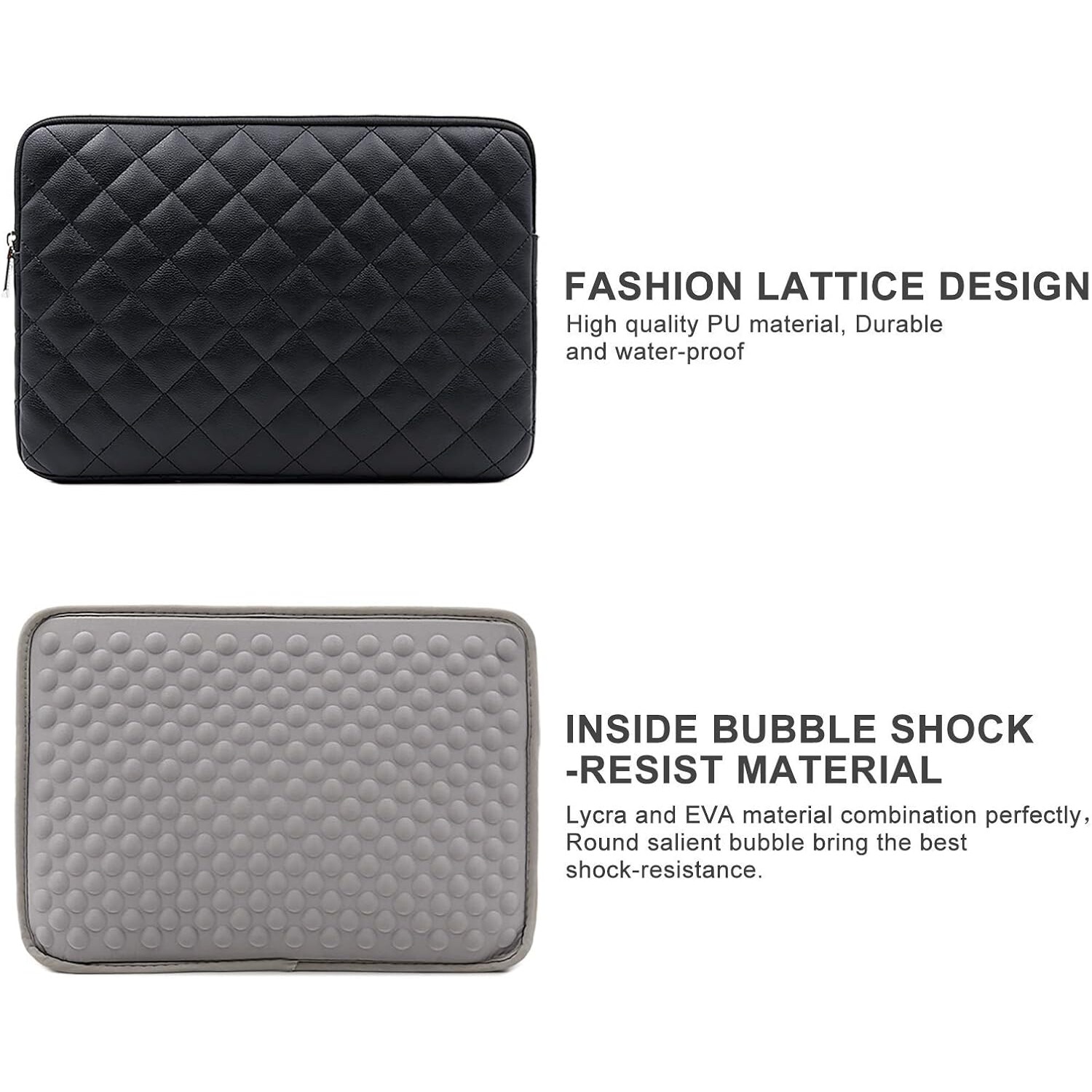 Husa Spacer, pentru tableta de 11 inch, JENOUS®, Captuseala din material cu bule, rezistenta la socuri si apa, 36.5X25.5X2CM, Negru