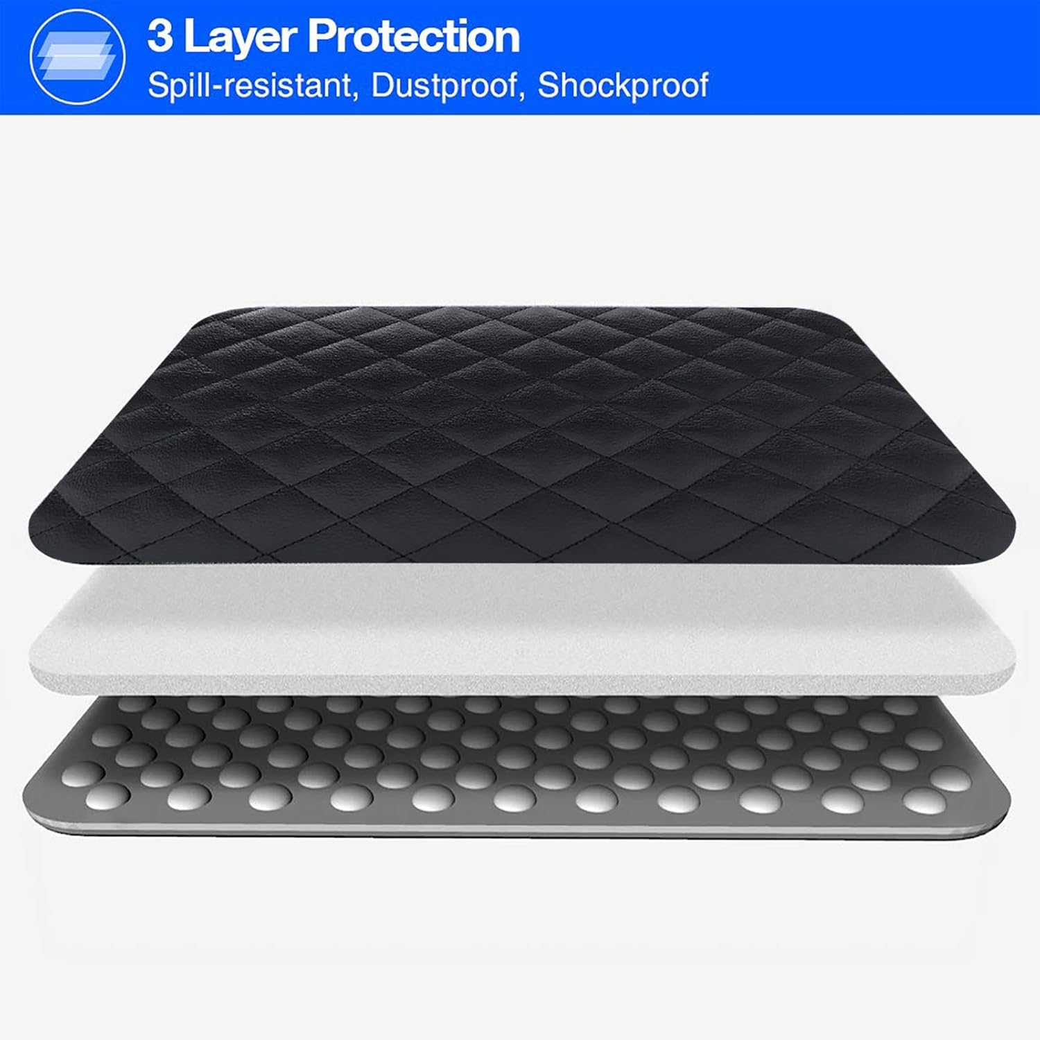 Husa Spacer, pentru tableta de 11 inch, JENOUS®, Captuseala din material cu bule, rezistenta la socuri si apa, 36.5X25.5X2CM, Negru