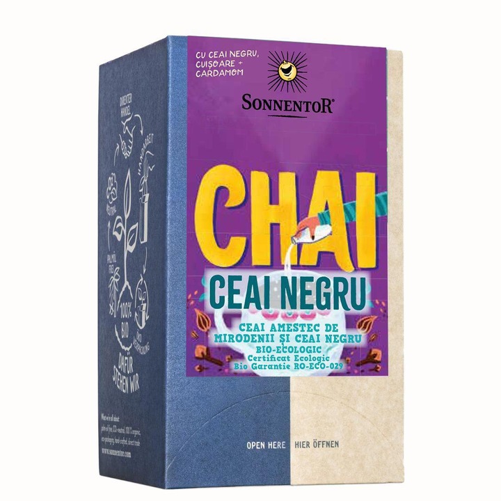 Ceai Chai Ceai Negru Eco 18 Plicuri Sonnentor