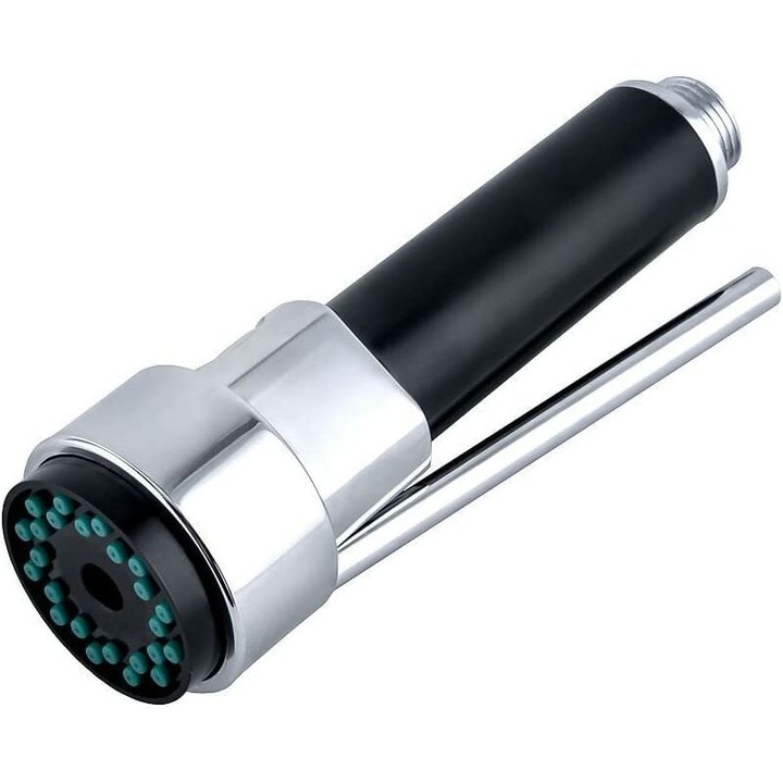 Cap de dus adaptabil cu spray retractabil, tehnologie anti-stropire, finisaj nichel periat, 11 adaptoare