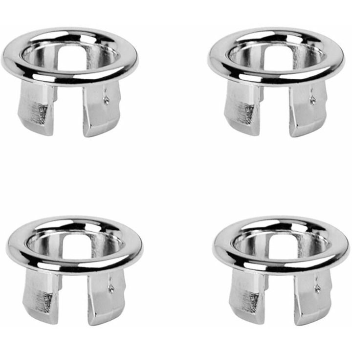 Комплект от 5 пръстена за преливник за мивка, Versailles, пластмаса, сребрист