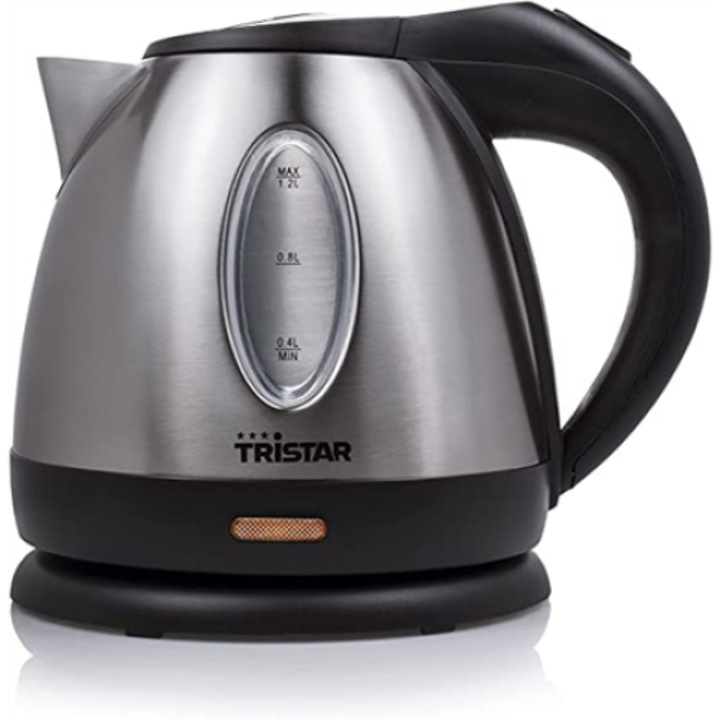 Tristar | Fierbator | WK-1323 | Standard | 1500 W | 1,2 L | Otel inoxidabil | Baza rotativa 360° | Argint