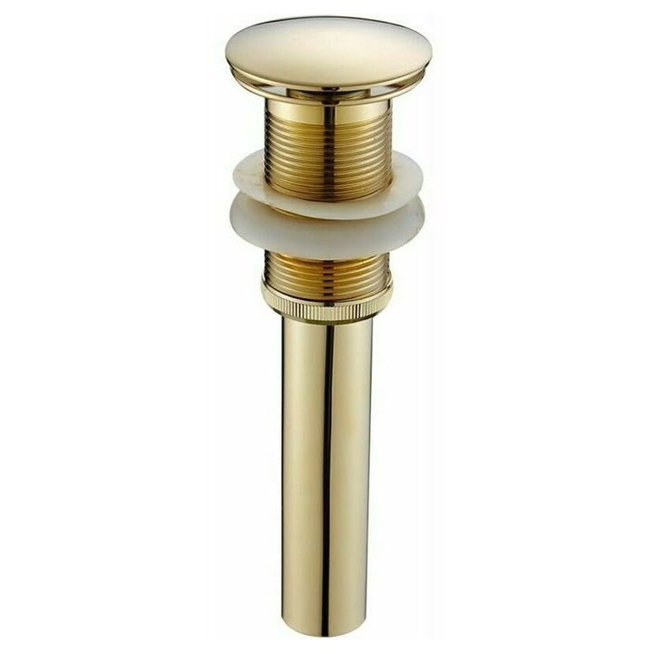 Елегантен сифон за мивка, лъскаво златисто покритие, устойчив на ръжда дизайн, бърз монтаж, за модерна баня