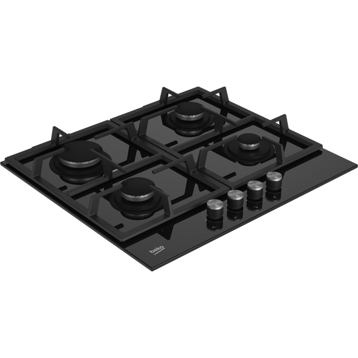 Beko HILG64225S főzőlap Fekete Beépített 60 cm Gáz 4 zóna (HILG64225S)