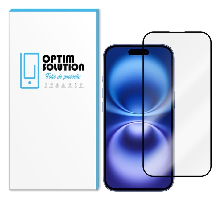 5D antisztatikus üvegfólia Apple iPhone 16-hoz, OPTIM MEGOLDÁS, Mrs.SoraIro HD Secure Japanese Glass, porálló, teljes védelem, prémium magvédelmi technológia, átlátszó