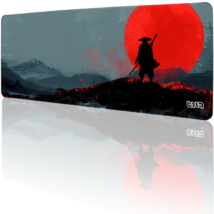 Подложка за мишка TILT Grey Samurai, 80x30cm, опора за китката, неплъзгаща се