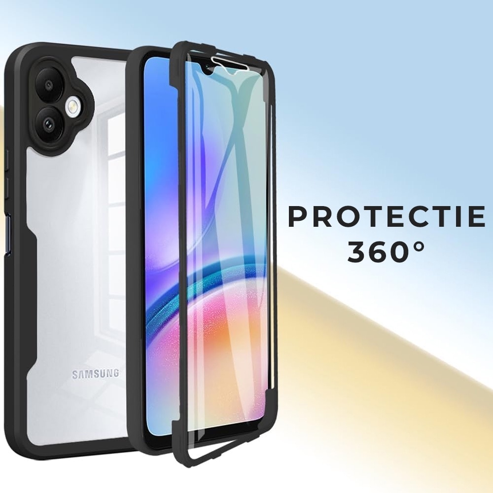Husa pentru Samsung Galaxy A07 DaDen® ColorVerse 360, Antisoc, Protectie completa spate-ecran, Negru