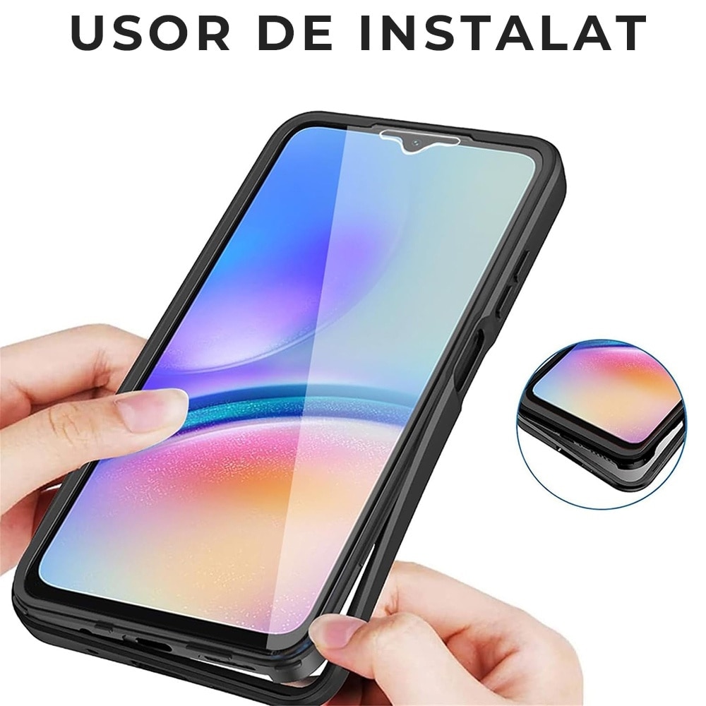 Husa pentru Xiaomi Redmi Note 14 Pro / Note 14 Pro+ / Poco X7 DaDen® ColorVerse 360, Antisoc, Protectie completa spate-ecran, Albastru