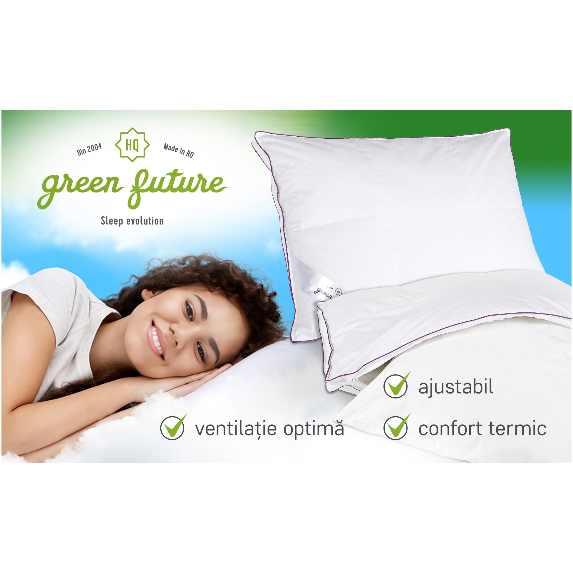 Perna Green Future Fusion Memory, umplutura 100% puf de gasca