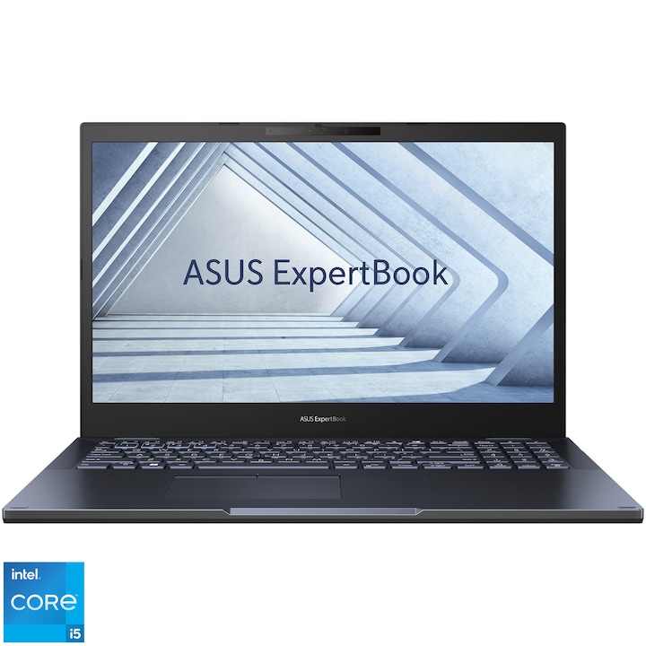 Лаптоп ASUS ExpertBook B2 B2502CBA, Intel® Core™ i5-1240Pz, 15.6'', Full HD, 16GB DDR4, 512GB SSD, Intel® UHD Graphics, No OS, Star Black, 3Y PUR