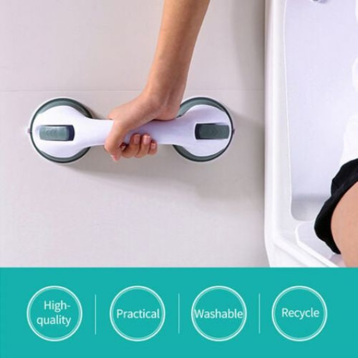 Suporturi de baie cu ventuze, Enforose, design portabil, rezistenta mare, alb, set