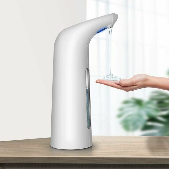 Dispenser automat de sapun lichid Enforose, fara contact, alimentat cu 4 baterii AAA, capacitate mare, waterproof IPX6, baza antiderapanta