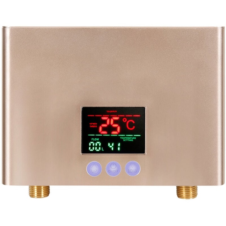 Azonnali elektromos vízmelegítő, 3000 W, európai szabvány, arany, mosogatóba