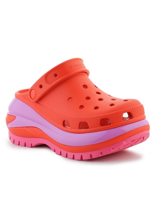 Saboti Universal Crocs Mega Crush Clog Lava, Sintetic, Orange-Violet