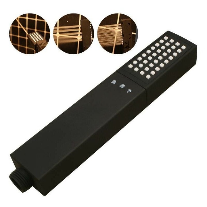 Dus cu maner patrat din alama, Enforose, presiune mare, tehnologie cu aer, finisaj negru mat