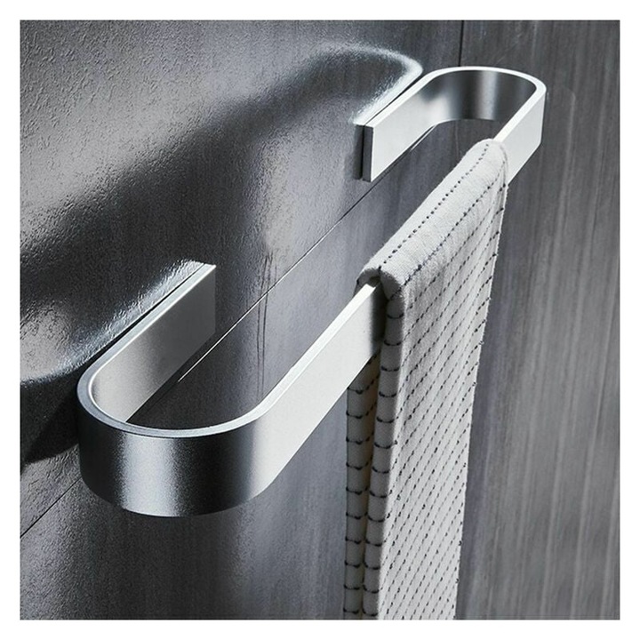 Amrinugl fali törölközőtartó gyűrű, kompakt, ezüst, 30 cm